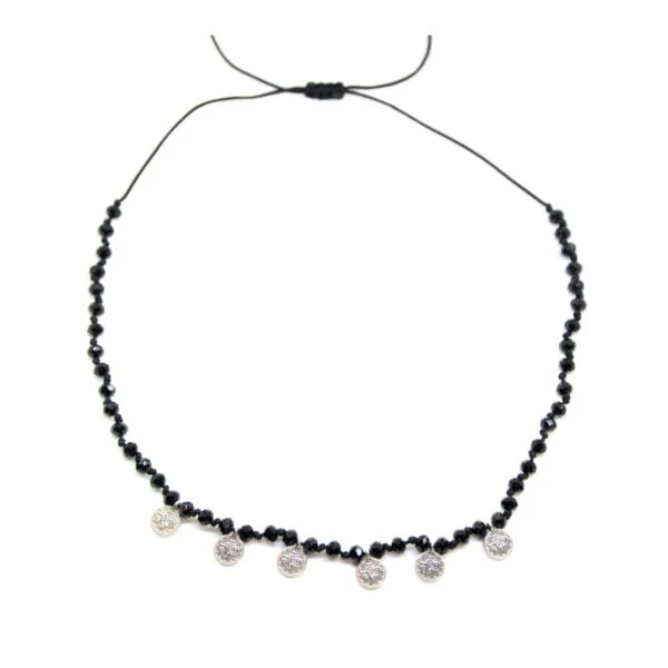Necklace with beads and silver coins - Image 2