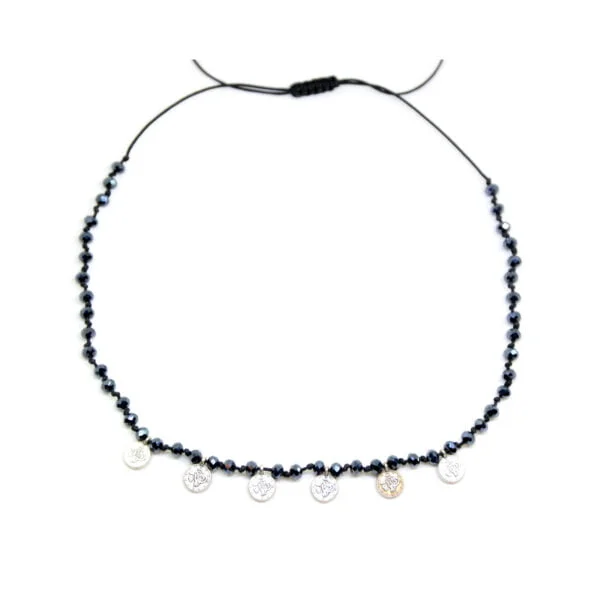 Necklace with beads and silver coins - Image 3
