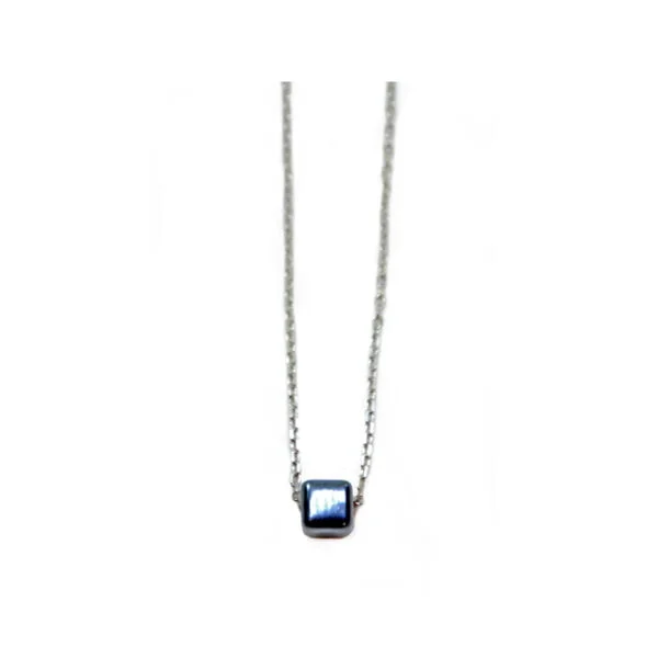 Necklace silver chain with Cube Bead - Image 5
