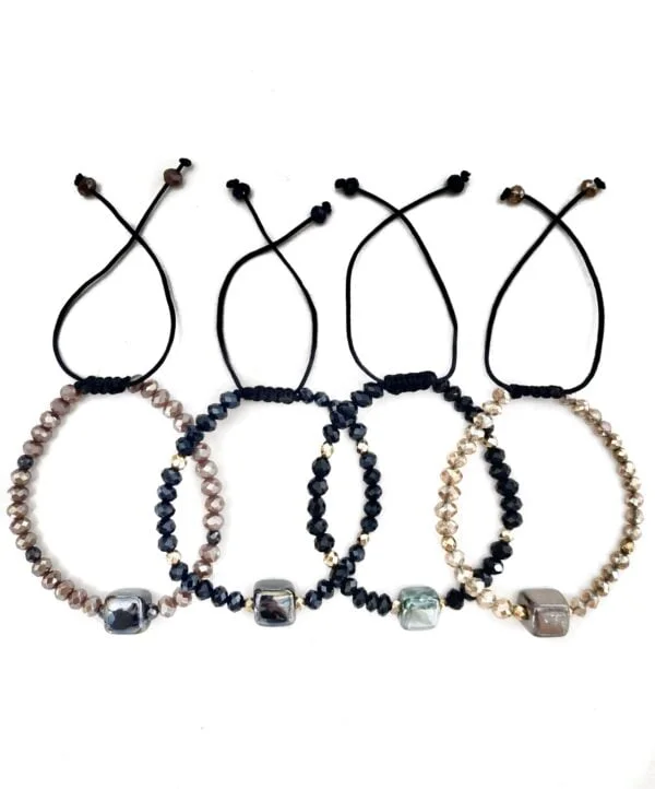 Bracelet Crystal Beads and Cube