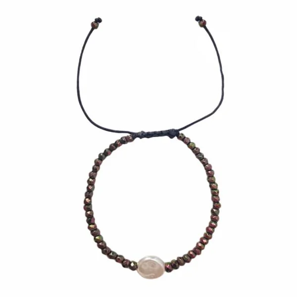 Bracelet Hematite Beads and Pearl - Image 2