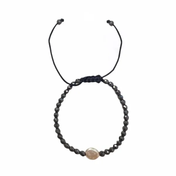 Bracelet Hematite Beads and Pearl - Image 3
